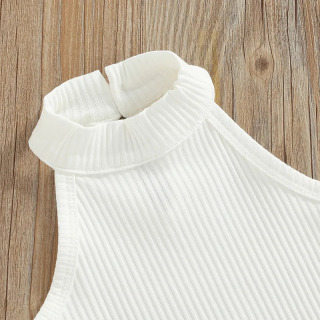 Yangi tugʻilgan chaqaloq qizlar uchun yozgi 3 qismli kiyimlar yengsiz Halter tops shortilar bel sumkasi Bolalar kiyimlari toʻplami
