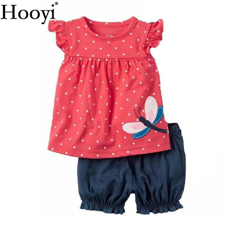 Moda chaqaloq qizlar kostyumi Yoqimli qushlar yangi tugʻilgan chaqaloq kiyimlari chaqaloq futbolkalari mashhur shortilar 6 9 12 18 24 oylik yozgi liboslar