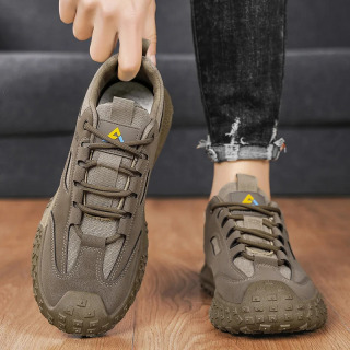 Мужские кроссовки высокого качества на толстой подошве с рабочим ремешком, уличная альпинистская противоскользящая платформа, износостойкая повседневная спортивная обувь