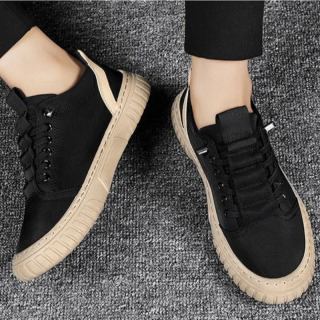 Erkaklar poyafzallari Bahorgi moda nafas oladigan mato poyafzallari Qulay kundalik loaferlar Katta oʻlchamli tekis yurish poyabzali Zapatillas De Deporte