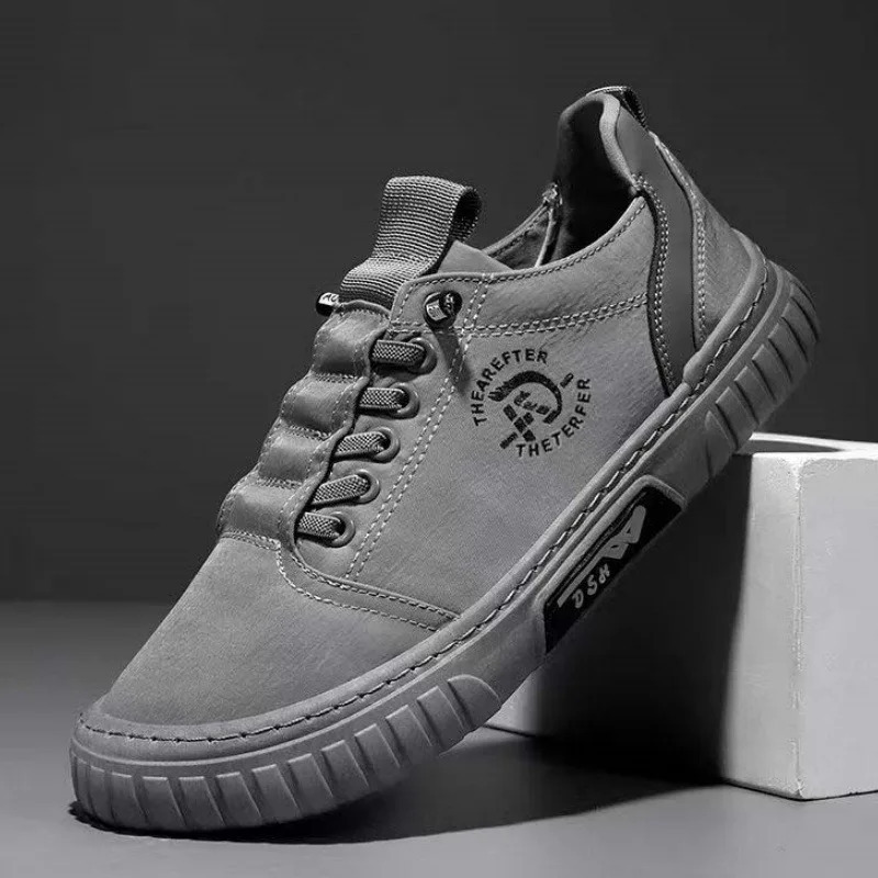 Erkaklar poyafzallari Bahorgi moda nafas oladigan mato poyafzallari Qulay kundalik loaferlar Katta oʻlchamli tekis yurish poyabzali Zapatillas De Deporte