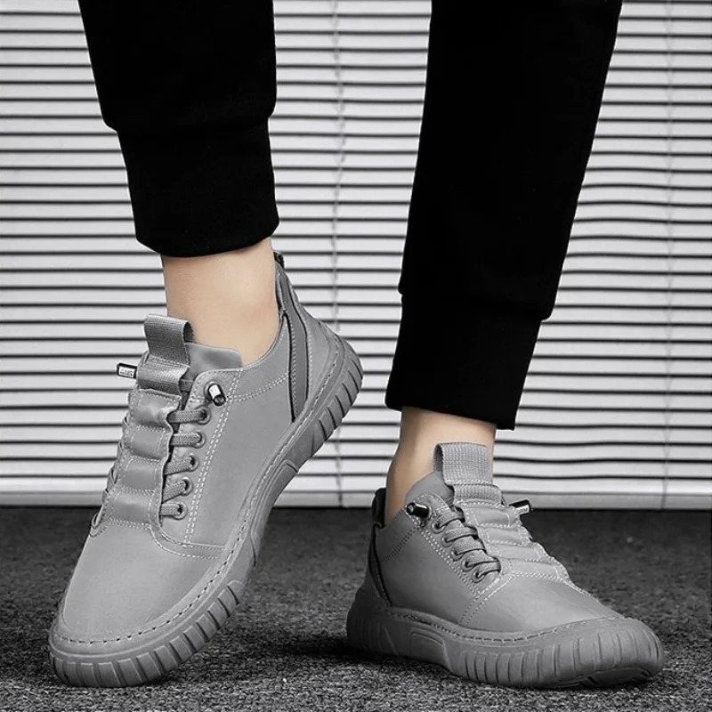 Erkaklar poyafzallari Bahorgi moda nafas oladigan mato poyafzallari Qulay kundalik loaferlar Katta oʻlchamli tekis yurish poyabzali Zapatillas De Deporte