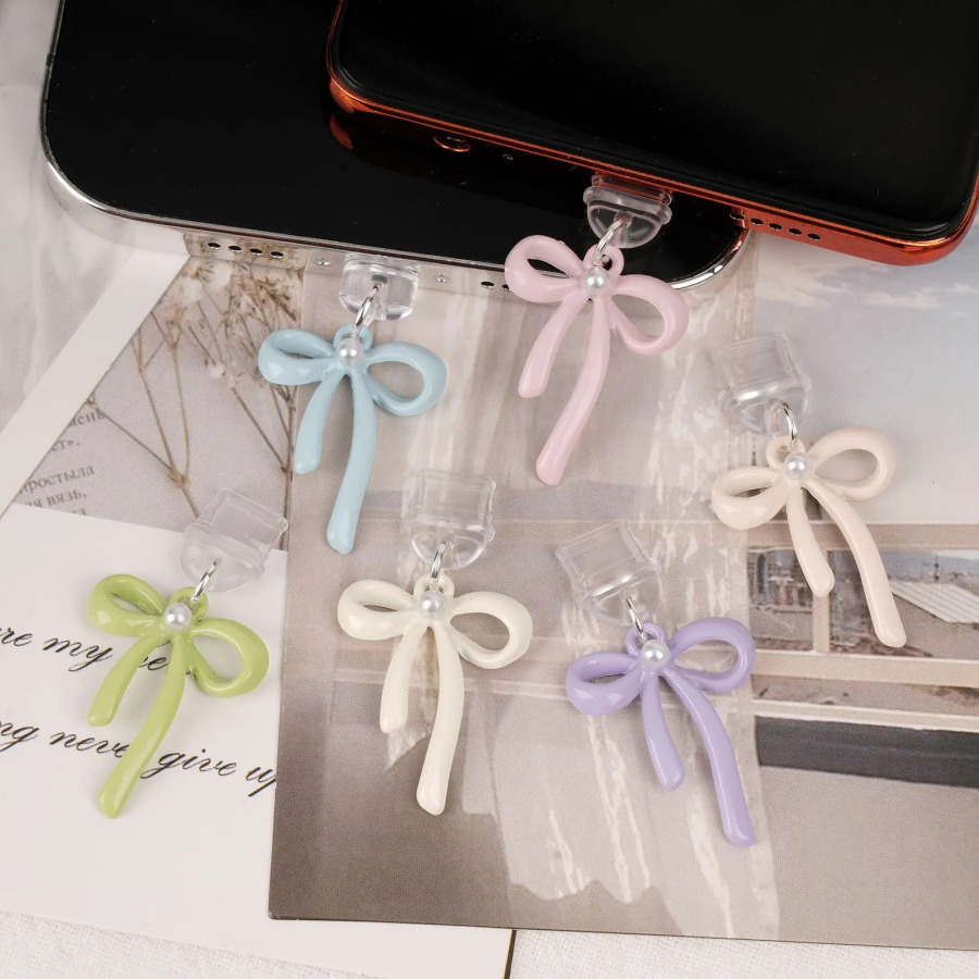 Mobil telefon chang vilkasi Chiroyli osilgan kamon bezaklari Mobil telefon aksessuarlari iPhone Samsung Type-C Bow uchun bezak
