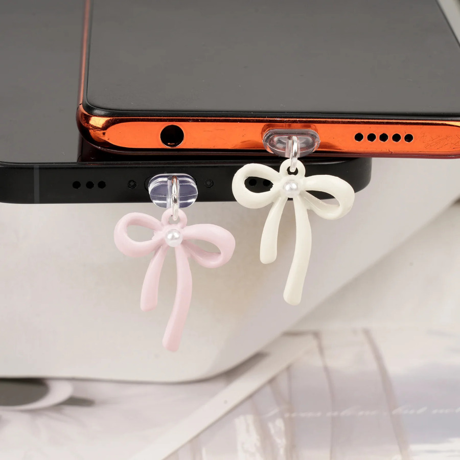 Mobil telefon chang vilkasi Chiroyli osilgan kamon bezaklari Mobil telefon aksessuarlari iPhone Samsung Type-C Bow uchun bezak