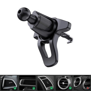 Avtomobil telefon ushlagichi aksessuarlari Universal taglik avtomobil havo shamollatgichi uchun 17 mm sharli boshli mobil telefon stendlari metall ilgak