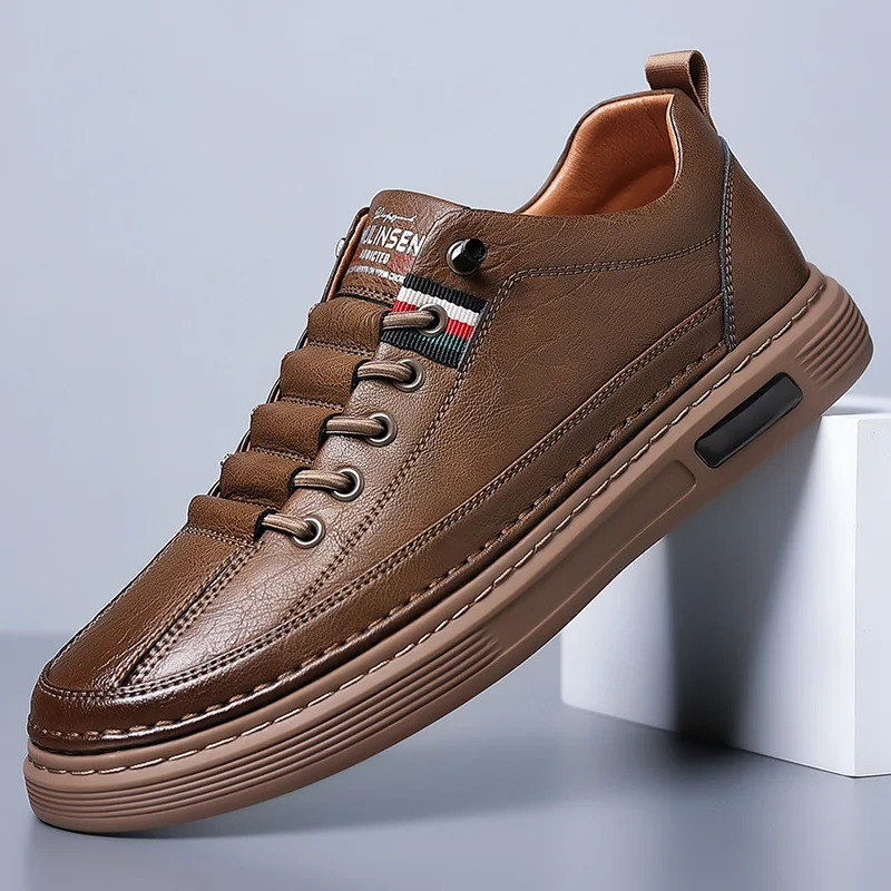 Erkaklar qoʻlda ishlangan krossovkalar Casual Flats Qulay ziyofat poyafzallari