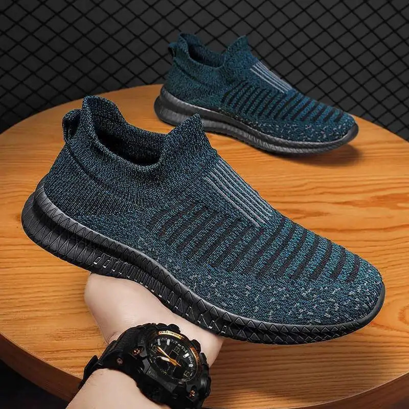 Erkaklar poyafzallari Qulay engil krossovkalar Erkaklar nafas oladigan toʻrli yurish poyafzallari Casual loafers Plus Size 49 Zapatillas de deporte