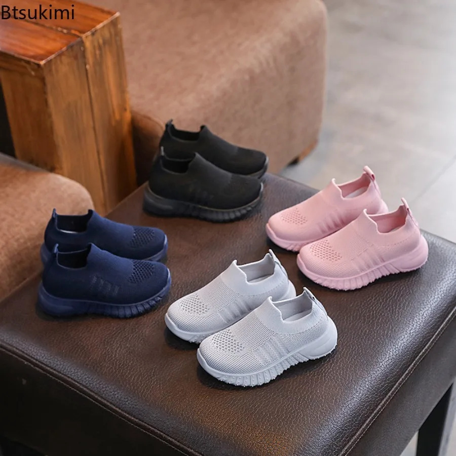Bolalar poyafzallari Bahorgi yozgi bolalar krossovkalari Yumshoq nafas oluvchi toʻrli oʻgʻil bolalar poyafzallari Kundalik slip On-slip yurish poyabzali Qizlar uchun poyabzal