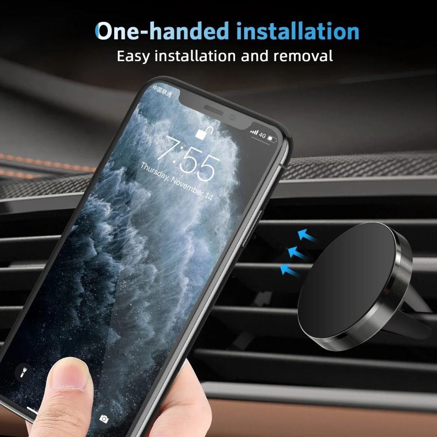 Avtomobil havo shamollatgichi magnit telefon ushlagichi Smartfon uchun magnit stend Mobil telefon uyali GPS-ni qoʻllab-quvvatlash iPhone 15 14 11 Xiaomi Mi Huawei Samsung