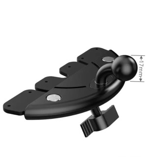 Avtomobil CD ushlagichi aksessuarlari 17 mm toʻp bosh bazasi Avtomobil CD uyasi uchun telefon stendlari iPhone Samsung Xiaomi qavslari uchun черный