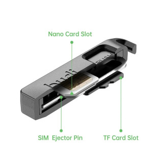 1 toʻplam koʻp funktsiyali SIM TF-karta saqlash qutisi TF SIM-karta saqlash qutisi igna tortish vositasi portativ lanyard karta uyasi toʻplami
