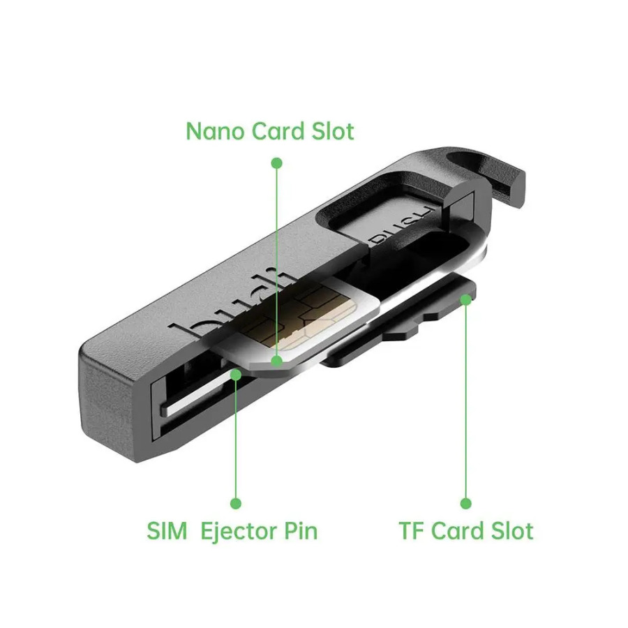1 toʻplam koʻp funktsiyali SIM TF-karta saqlash qutisi TF SIM-karta saqlash qutisi igna tortish vositasi portativ lanyard karta uyasi toʻplami