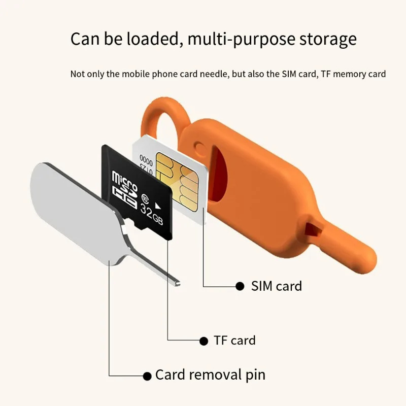Брелок-держатель SIM-карты с выдвижным инструментом, анти-потерянный чехол для хранения карт памяти Micro SD SIM для всех телефонов, универсальные инструменты