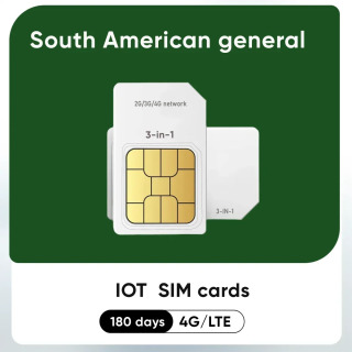 IoT qurilmalari, savdo avtomatlari, GPS kuzatuvchilari, simsiz interkomlar, POS-dan foydalanish, Janubiy Amerika, 4G LTE, 360 MB uchun qulfdan chiqarilgan SIM-karta Слоновая кость